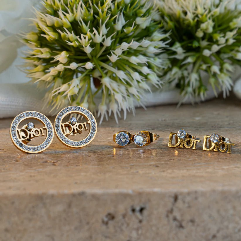 Set X3 Pares De Aretes Dr