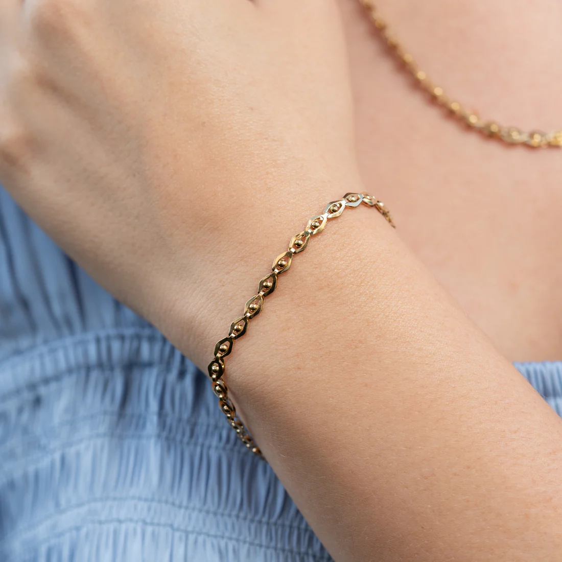 Pulsera Ojos Mujer Oro Laminado 18k