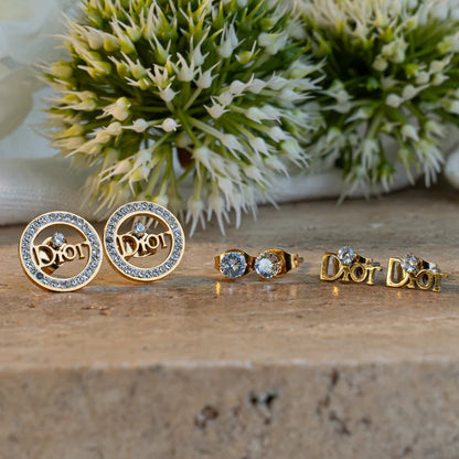 Set X3 Pares De Aretes Dr