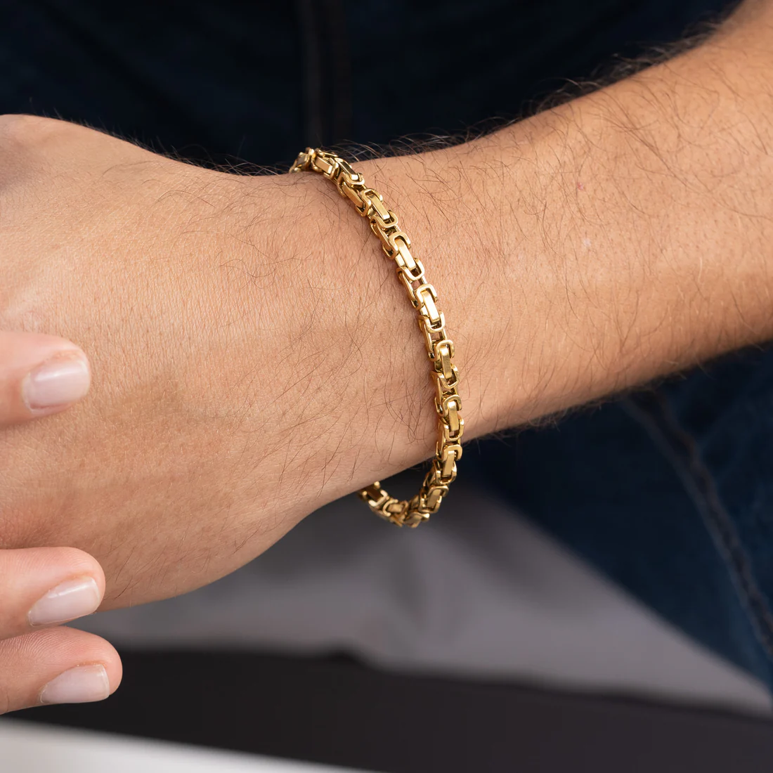 Pulsera Rustica Oro Laminado 18k