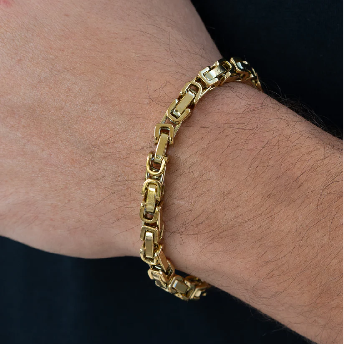 Pulsera Rustica Oro Laminado 18k