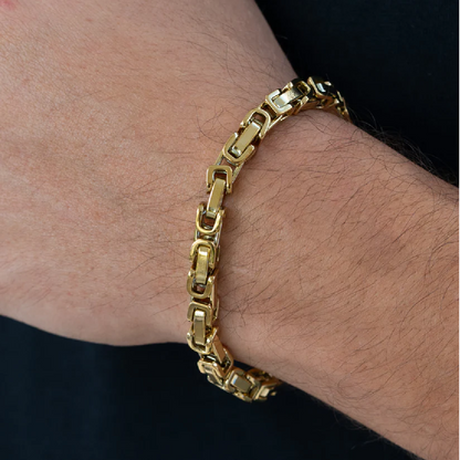 Pulsera Rustica Oro Laminado 18k