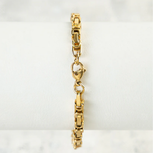 Pulsera Rustica Oro Laminado 18k